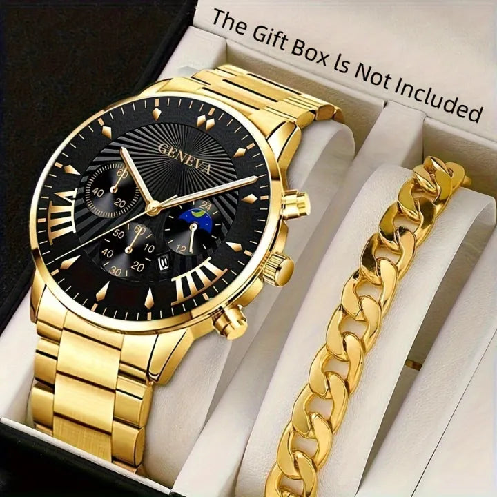 Casual Watch Stainless Chain Pack of 2