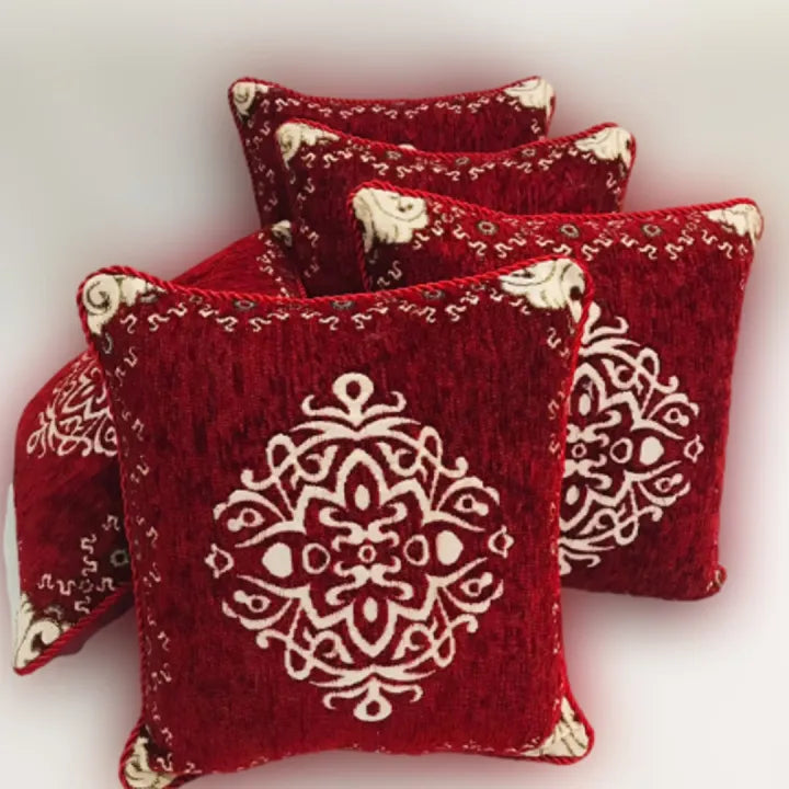 Velvet Jacquard Cushion Covers Pack of 5